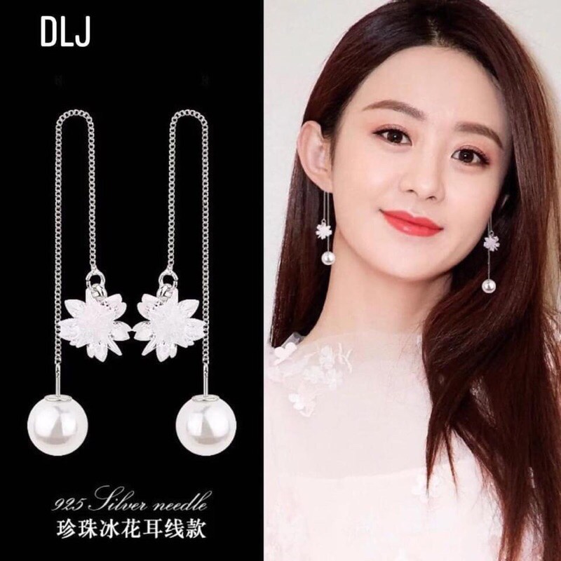 BÔNG TAI BẠC MẶT ĐÁ PHA LÊ CAO CẤP