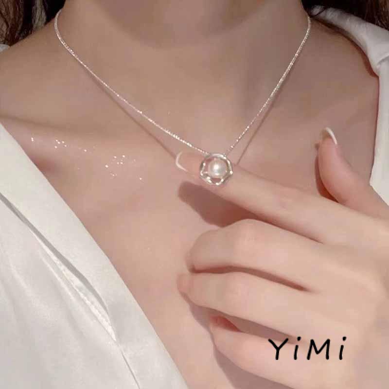 🌈Vòng cổ choker kiểu hình học đính ngọc trai thời trang Hàn Quốc cho nữ