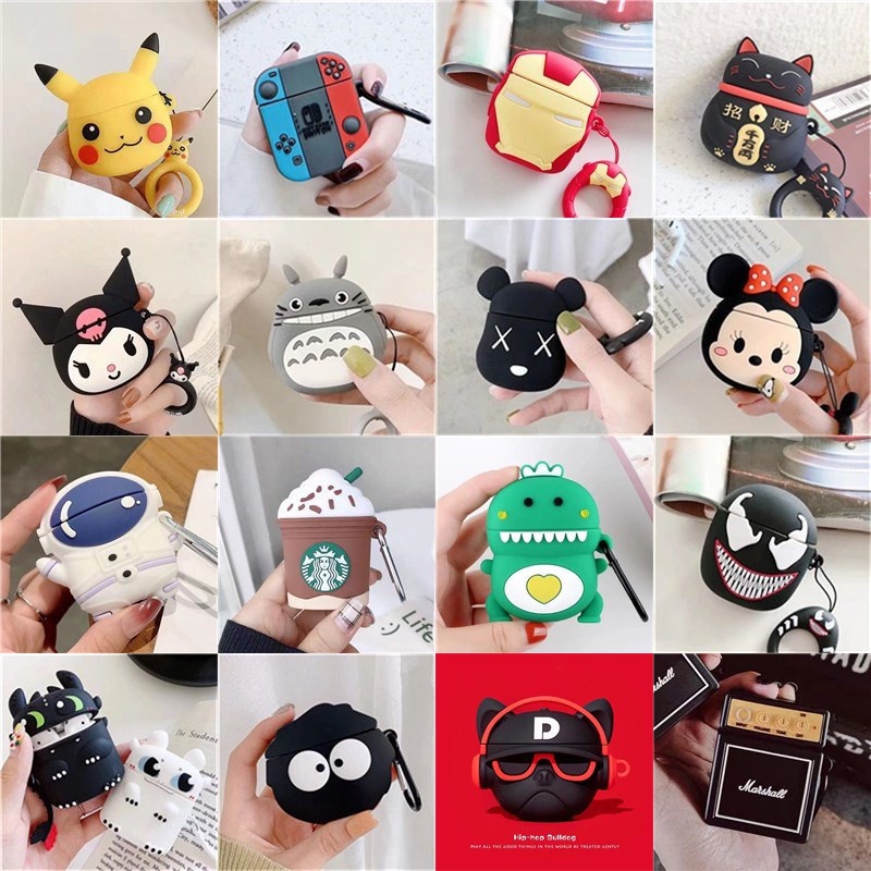 Vỏ Bảo Vệ Tai Nghe Airpods Bằng Sillicone Dẻo Case Airpods Pro Hình Hoạt Hình Cute Xinh Xắn