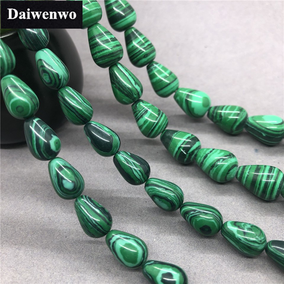 Chuỗi Hạt Đá Malachite Tự Nhiên Dùng Làm Vòng cổ
