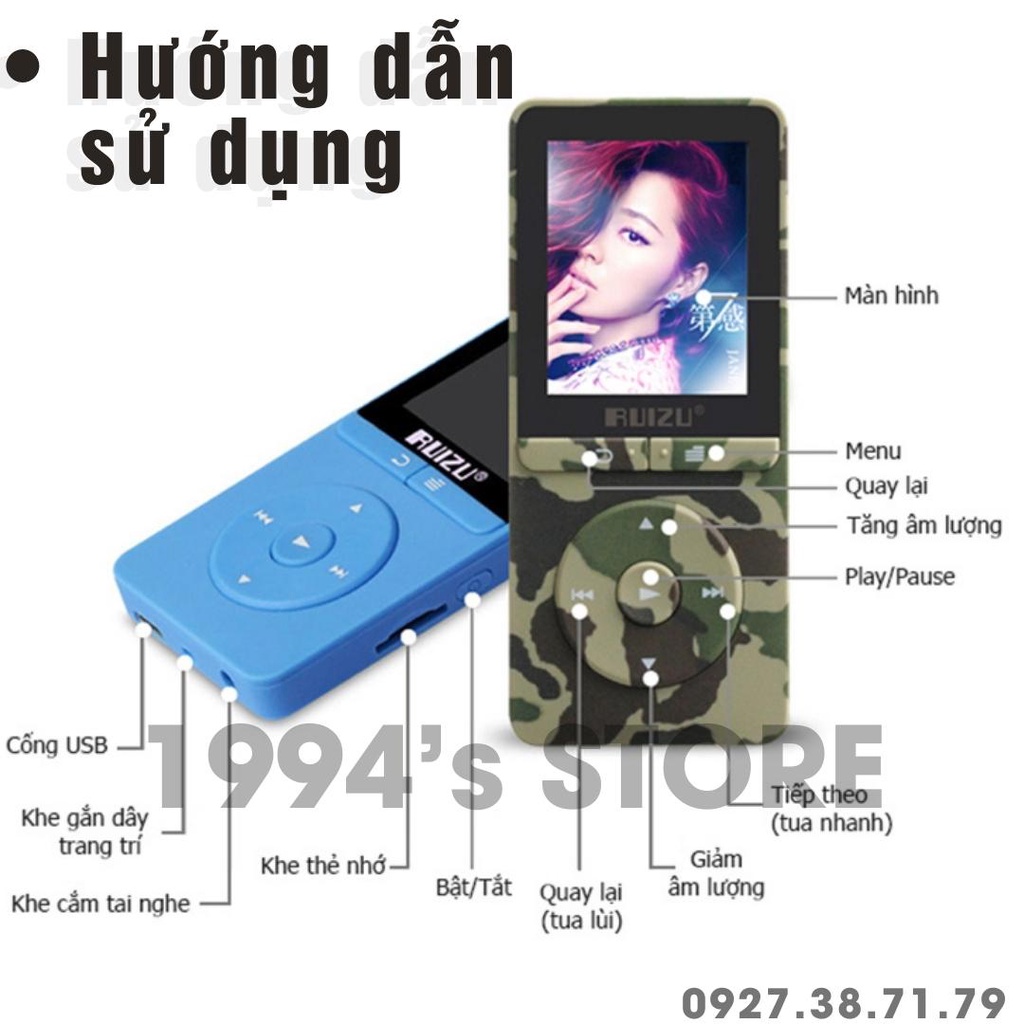 (CÓ SẴN) Máy nghe nhạc lossless Ruizu X20 Bộ nhớ 8Gb - Bản 2022 - Nghe nhạc, xem phim, xem ảnh, đọc Ebook, ghi âm ...