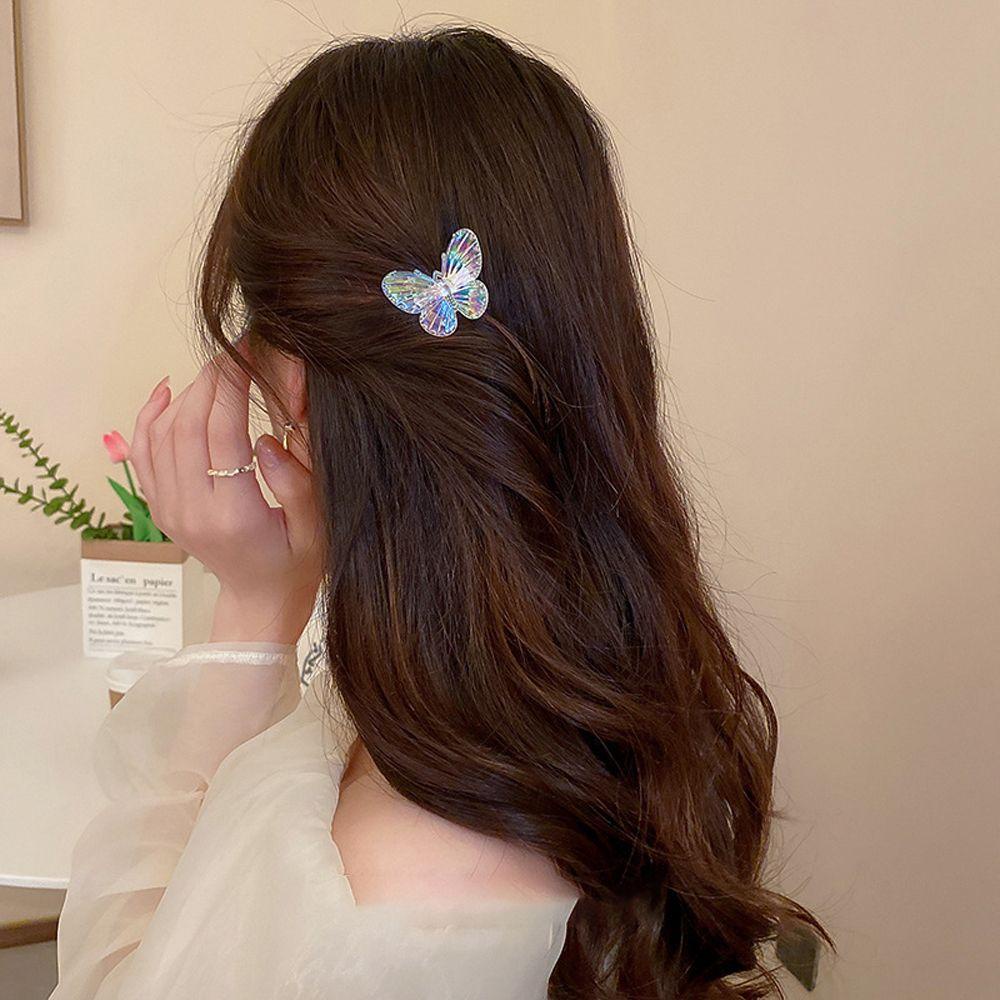 Kẹp Tóc Hình Bướm Trong Suốt Dễ Thương Dành Cho Bạn Nữ