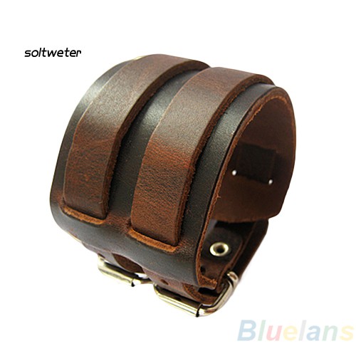 Vòng tay giả da bản to phong cách cổ điển dành cho nam