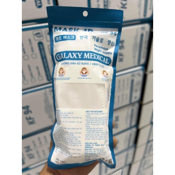 Combo 10, combo 50 cái khẩu trang 4D KF94 chống bụi mịn và kháng khuẩn có giấy chứng nhận an toàn