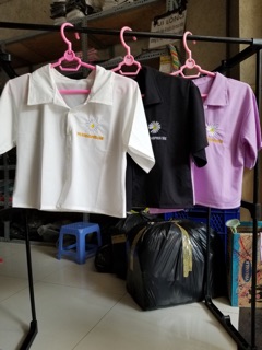 Áo crop cổ bẻ ( kèm ảnh thật )