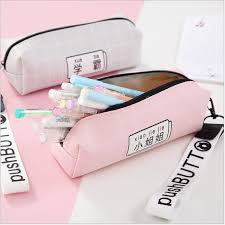 Hộp bút Hình vuông chữ trung có dây đeo, túi bút họa tiết dễ thương da PU – 1 cái - HOKAMI STORE