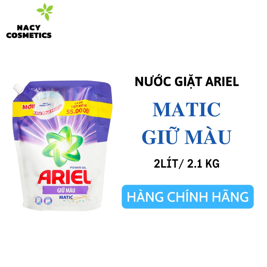 Nước Giặt Ariel Matic Giữ Màu Túi 2 Lít/ 2.1Kg