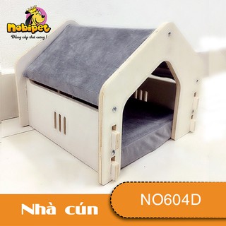 Nhà Ngủ + Nệm Sky Mini Màu Xám siêu ấm dành cho chó mèo (chưa bao gồm nệm)