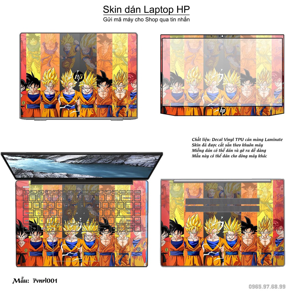 Skin dán Laptop HP in hình Dragon Ball (inbox mã máy cho Shop)