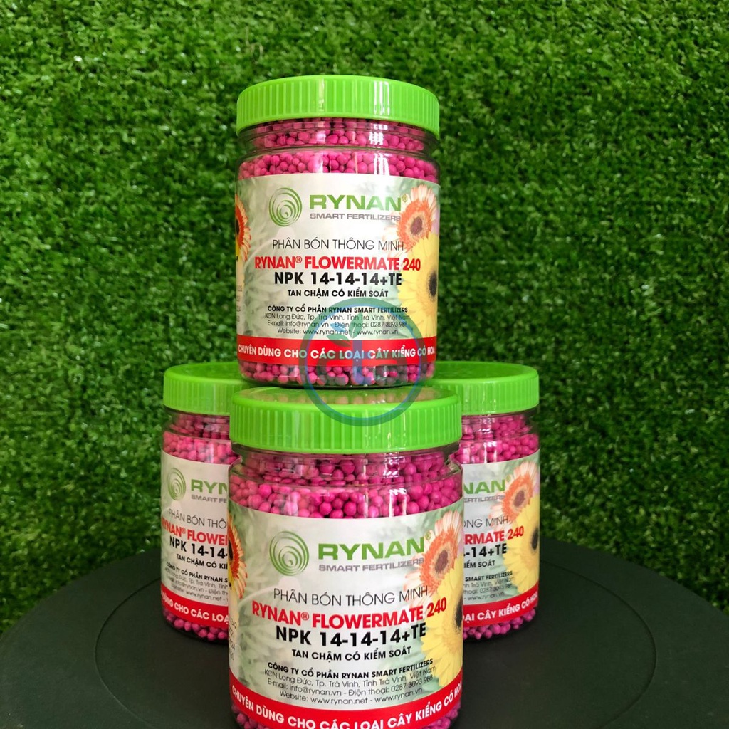 Phân tan châm RYNAN - Khối lượng 100gr hũ nhỏ tiên dụng chuyên cho các loại cây kiểng có hoa