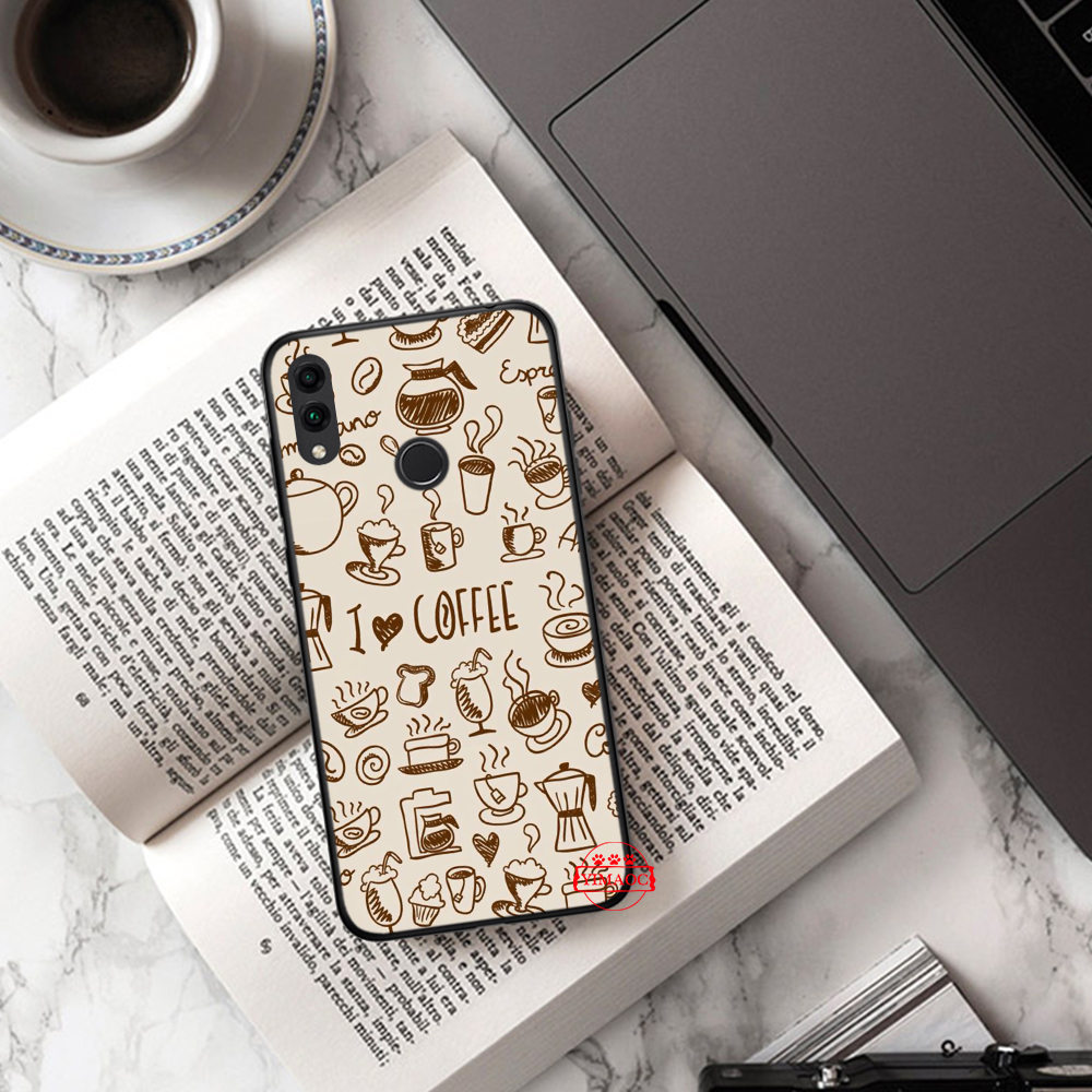 Huawei Y5 2017 Y6 Prime 2018 Y7 Y9 Prime 2019 Soft Case 12LM Coffee pattern