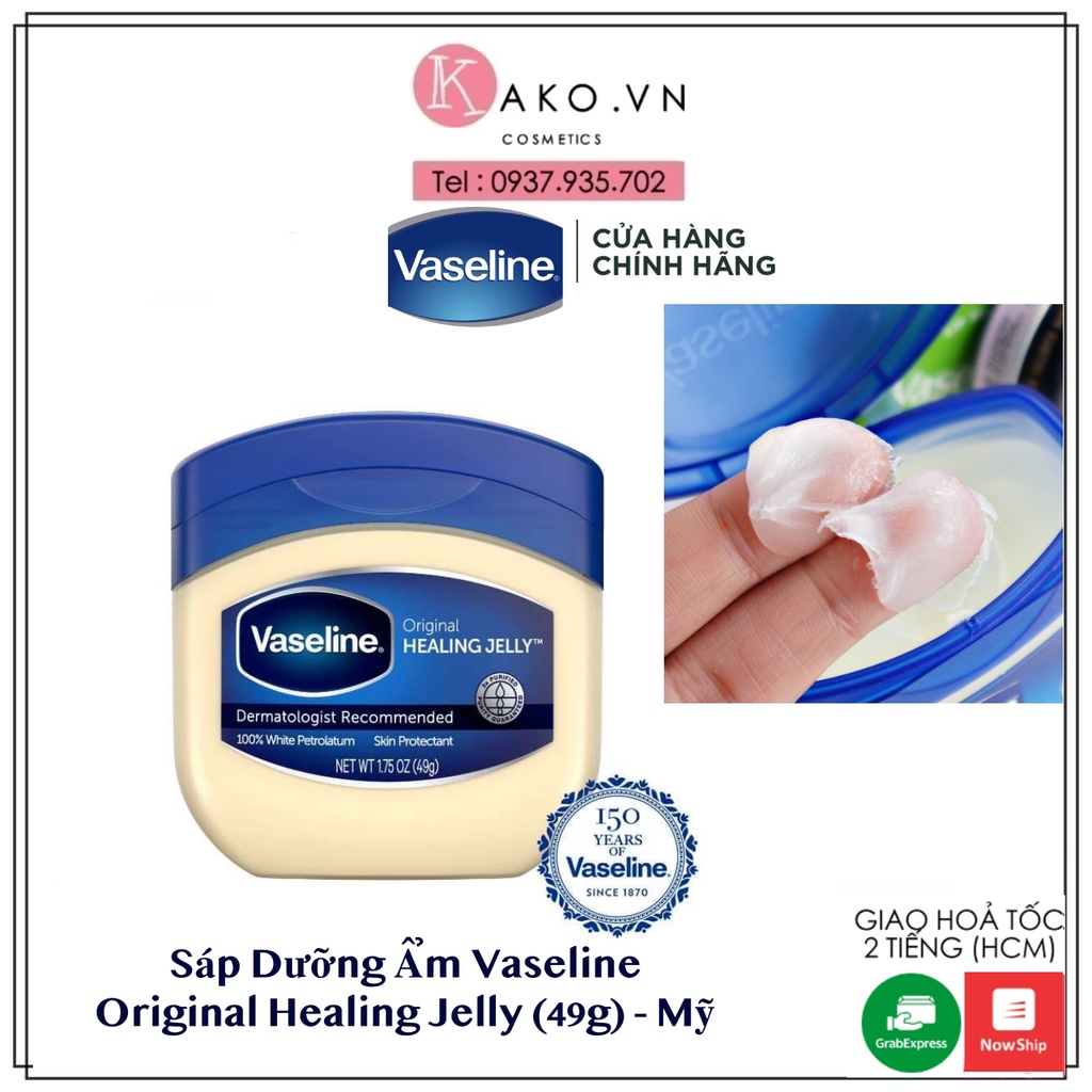 Sáp dưỡng đa năng Vaseline 100% White Petrolatum Jelly - Original Healing, 49g