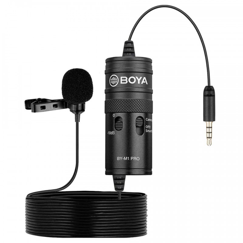 BOYA BY-M1 PRO - Hàng Chính Hãng - Mic thu âm cổng 3.5mm dành cho Điện thoại/Máy ảnh