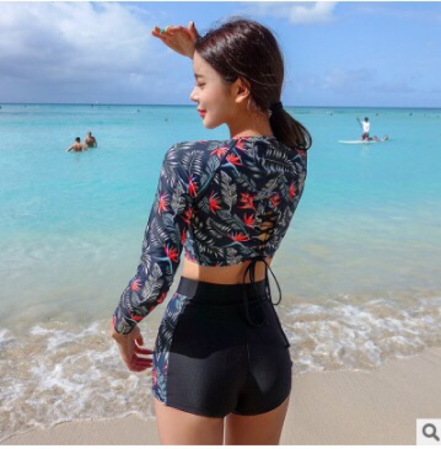 (Có sẵn) bikini dài tay họa tiết mẫu mới 2020