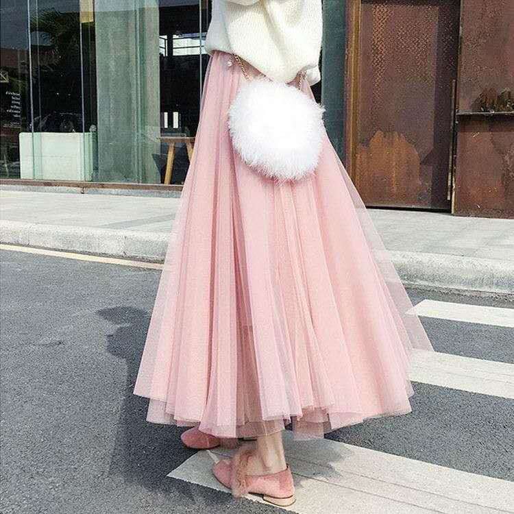 Chân váy dài co giãn thiết kế 3 lớp lưới thời trang gợi cảm cho nữ | BigBuy360 - bigbuy360.vn