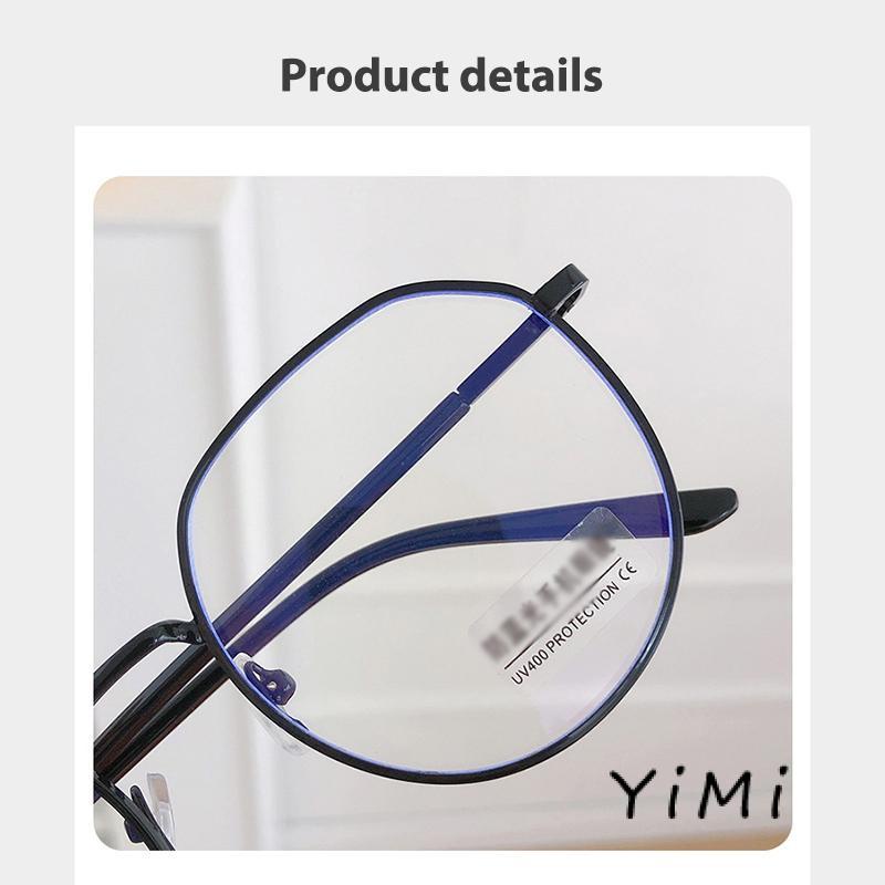 Mắt Kính Gọng Kim Loại Chống Ánh Sáng Xanh Phong Cách Retro Thời Trang Cho Nữ