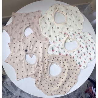Sét yếm mũ cho bé trai bé gái bằng vải cotton waffle xuất hàn mềm mịn