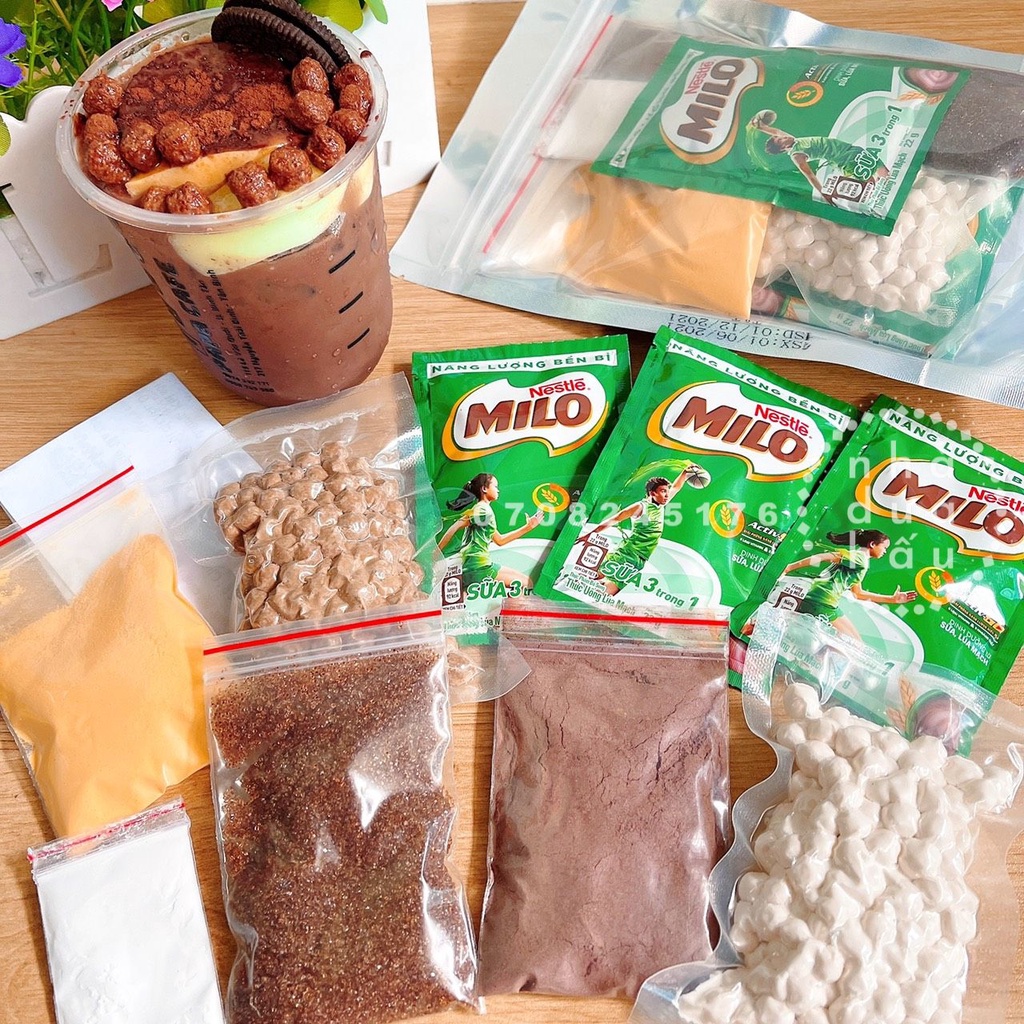 Một set nguyên liệu nấu chè dưỡng nhan/ chè bưởi/ sâm bổ lượng/ sương sa hột lựu/ milo dầm gói 408g