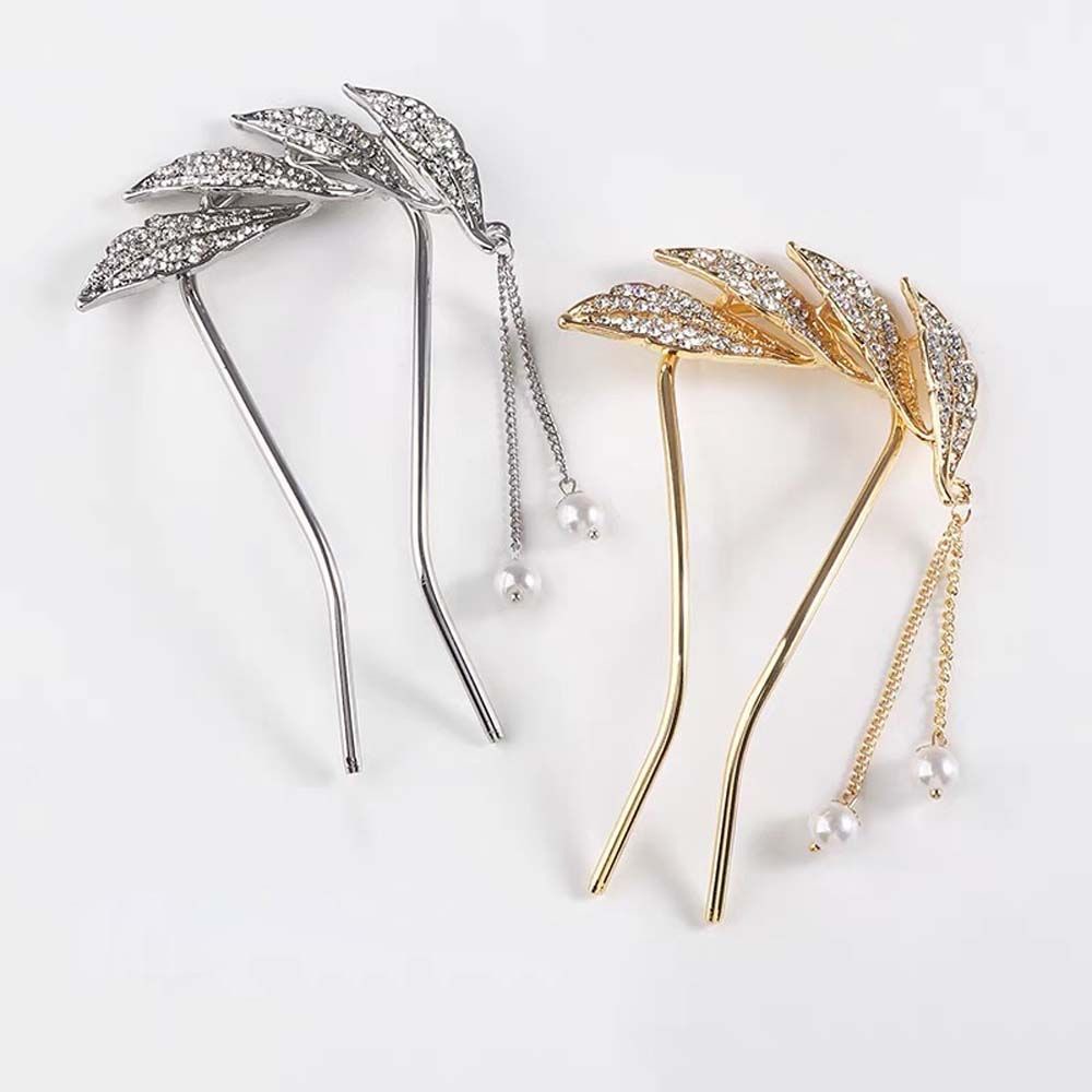 Trâm Cài Tóc Chữ U Bằng Kim Loại Phối Tua Rua Và Ngọc Trai Phong Cách Trung Hoa Cổ Điển Thời Trang