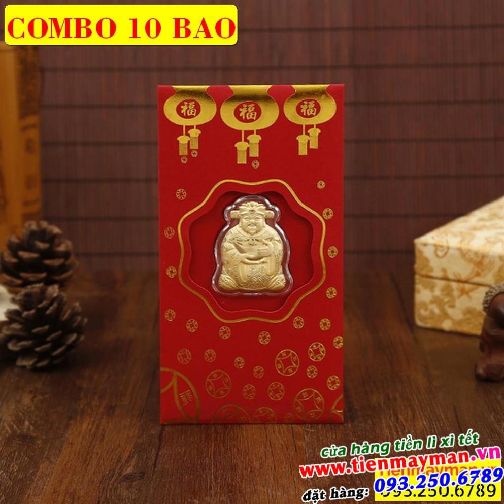 [COMBO 10] Bao Lì Xì Thần Tài Vàng Đài Loan Cao Cấp - hàng chuẩn làm quà tặng Tết