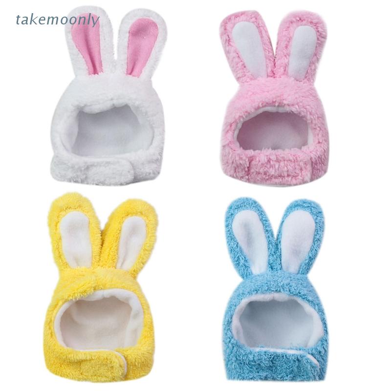 Mũ trùm đầu bằng len cashmere mềm mại có thể đIều chỉnh hình trí tai thỏ chất lượng cao dành cho mèo cưng