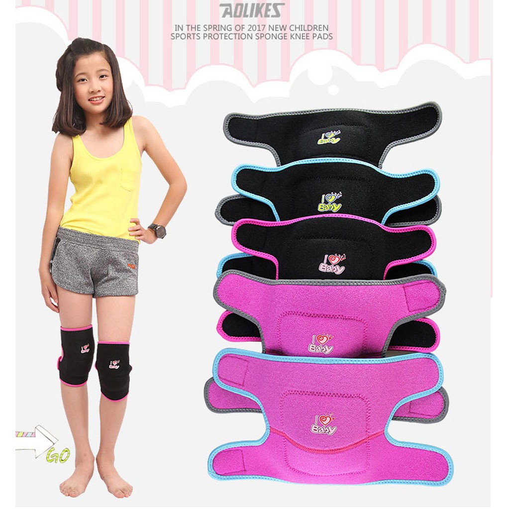 Đai đệm bảo vệ đầu gối trẻ em AOLIKES A-7117 đàn hồi thoáng khí khi chơi thể thao kids sports knee protector