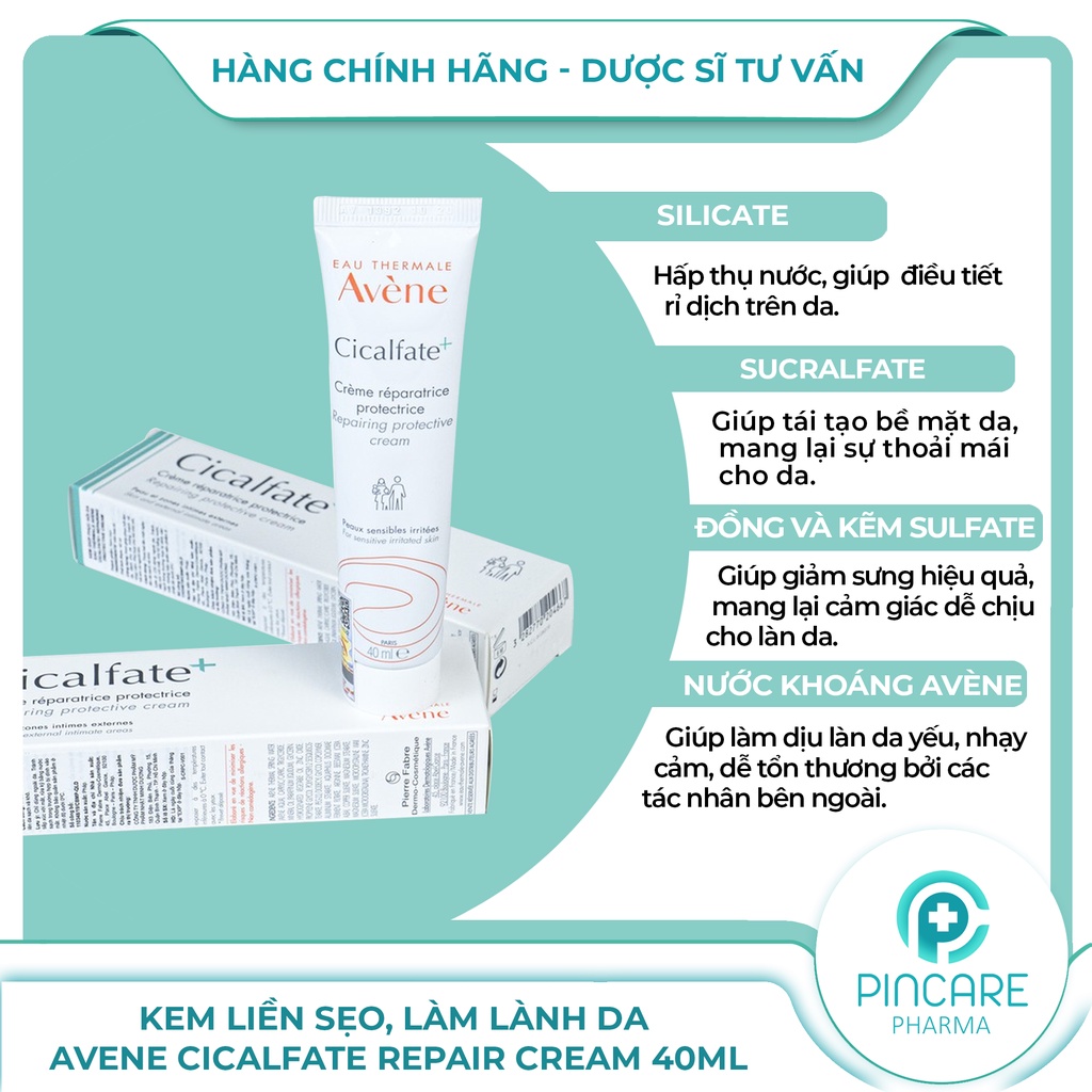 Kem dưỡng phục hồi da Avene Cicalfate Repair Cream 40ml - Hàng chính hãng - Nhà thuốc PinCare