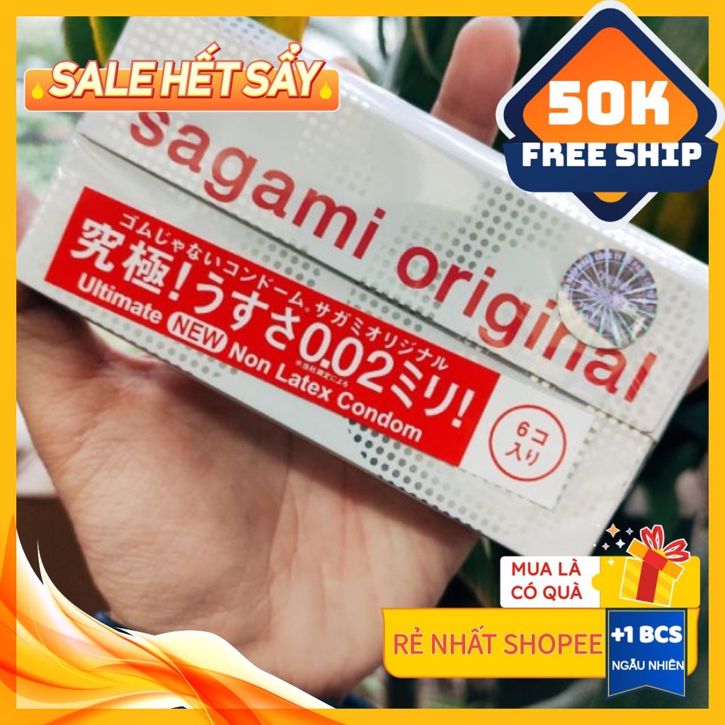 Bao cao su sagami 0.02 cao cấp siêu mỏng - 6 chiếc