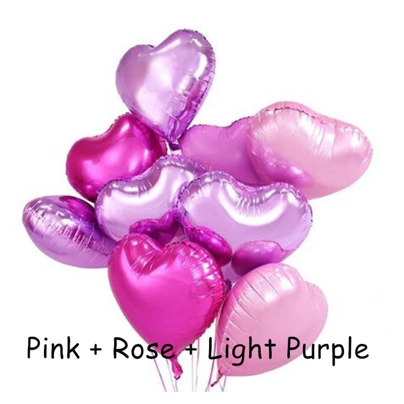 Set 5 Bong Bóng Lá Nhôm 18inch Hình Trái Tim Trang Trí Tiệc Sinh Nhật / Valentine