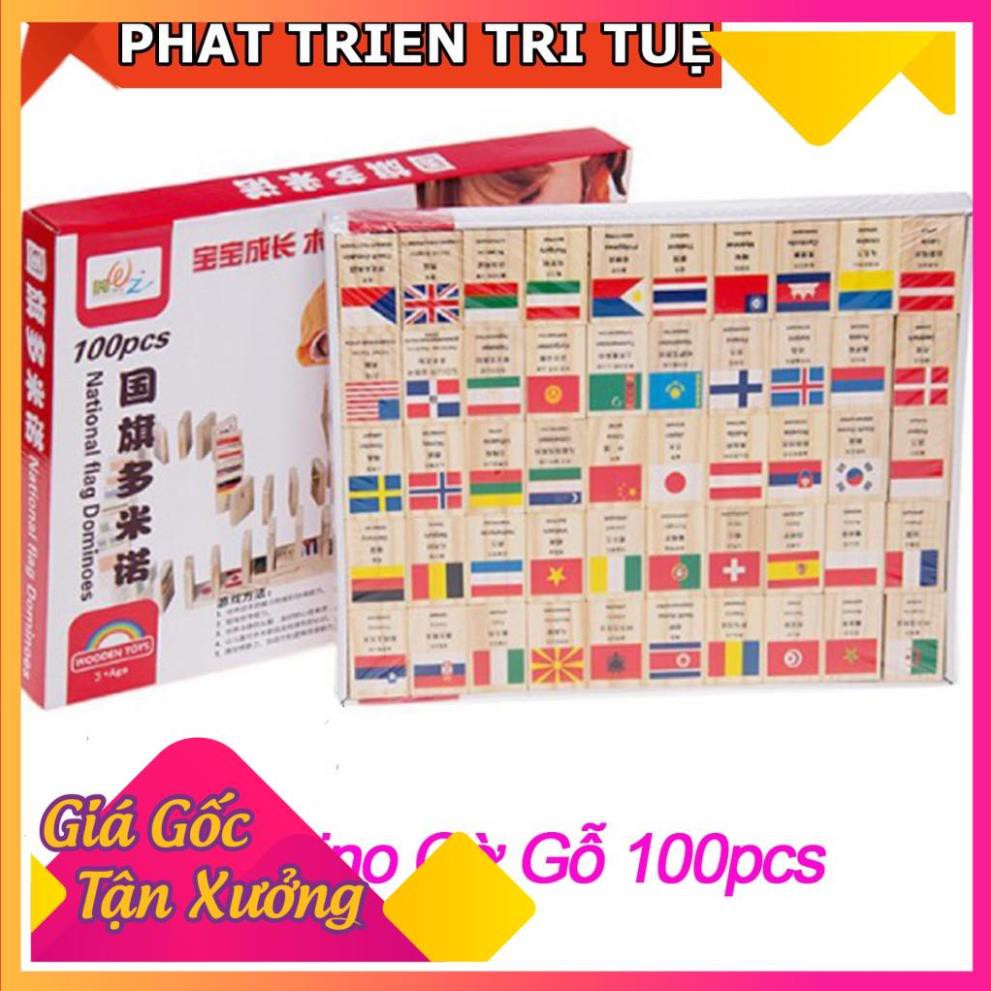 Bộ Domino Hình Cờ 100 Quốc Gia Bằng Gỗ Hàng Loại Đẹp Cho Bé -Đồ chơi trí tuệ Tiger Toys