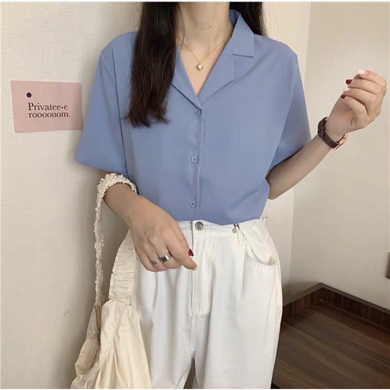 (HÀNG MỚI VỀ) ÁO SƠ MI CỔ VEST CHẤT ĐẸP