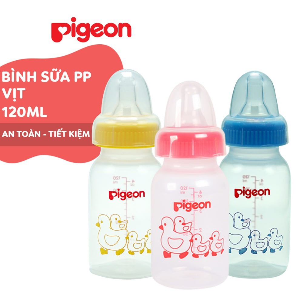 [CÓ TEM CHỐNG HÀNG GIẢ]Bình Sữa Cổ Hẹp Pigeon PP Tiêu Chuẩn Có Van Chống Sặc Dung Tích 120ml/ 240ml An Toàn Cho Bé.