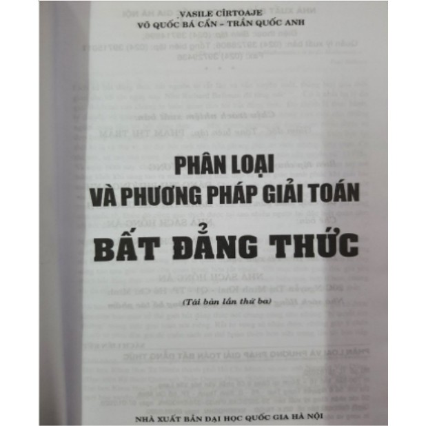 Sách - Phân loại &amp; phương pháp giải Toán - Bất Đẳng Thức