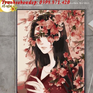 Tranh Sơn Dầu Số Hóa Cô Gái Nhiều Mẫu Đã Căng Khung Sẵn