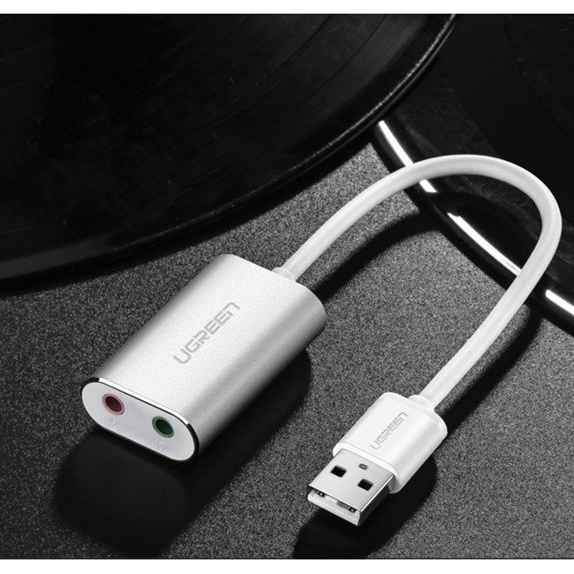 Cáp USB Sound - Card Sound USB 2.0 to 3.5mm Bọc Nhôm UGREEN 30801 - Hàng Chính Hãng - 30801