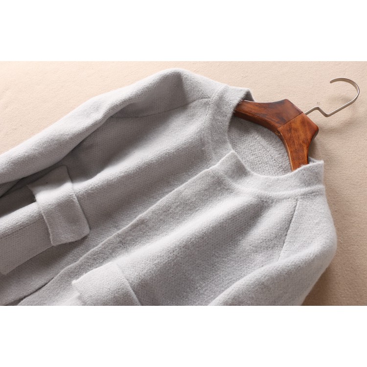 Áo khoác cardigan len cổ tròn 2 túi nắp xuất Pháp (có sẵn) | BigBuy360 - bigbuy360.vn