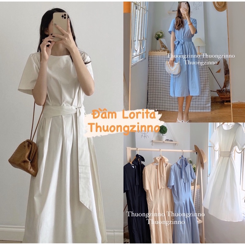[ẢNH THẬT/VIDEO]Váy Lorita dáng dài Hàn Quốc  Đầm thanh lịch thiết kế xếp li chít eo tôn dáng