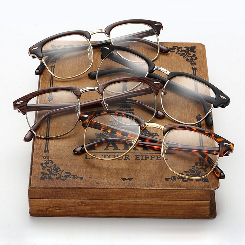 Lady Clubmaster Fashion Vintage Frame Men Women Eyeglasses Round Spectacles Clear Lens Glasses