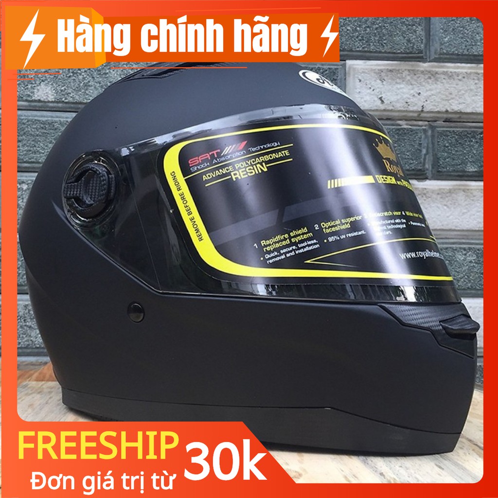 Mũ Bảo Hiểm FullFace Asia MT136 Đen Nhám PUBG