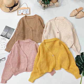 Áo khoác cardigan len 1 cúc trẻ trung ullzang vintage nữ