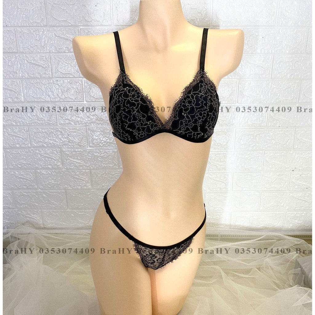 👙 Bra thiết kế sexy 👙 Đồ lót nữ cao cấp màu đen họa tiết ánh kim có mút vải ren cao cấp loại 1 gồm áo + quần | BigBuy360 - bigbuy360.vn