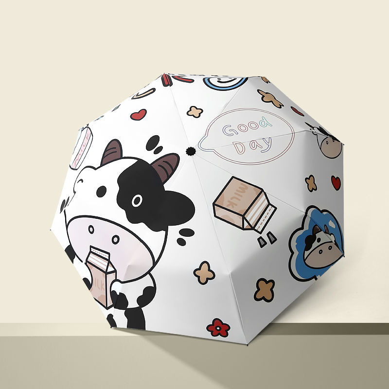 Dù xếp gọn tự động in hình bò sữa xinh xắn