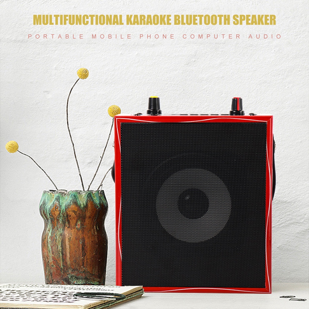 Loa Bluetooth K10 Hát Karaoke Bằng Gỗ Nhỏ Gọn Cho PC/Laptop