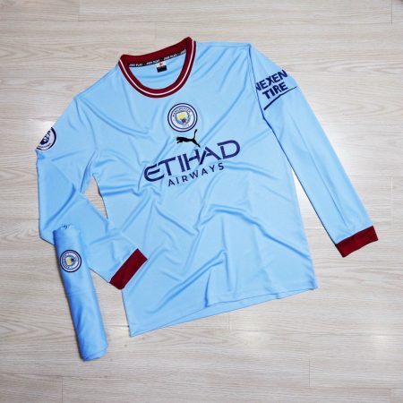 Bộ Mancity xanh tay dài hàng việt nam cao cấp mùa giải 2022-2023 Giống thi đấu