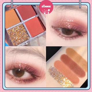 Phấn Mắt🍑FREESHIP🍑phấn trang điểm mắt DIKALU 4 Ô Màu Pumpkin & Wine Red