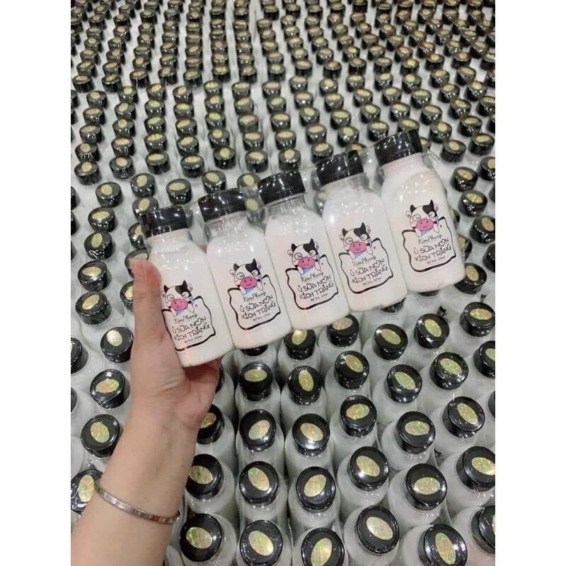 COMBO ủ sữa non kích trắng chai bé 100ml mix bột trà xanh gói bé 100gr cho mặt và body