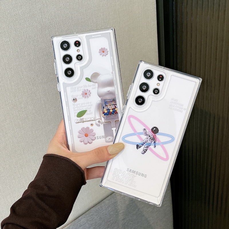 Ốp Điện Samsung S21 Ultra 5G/Note 20 Ultra Thoại Trong Suốt In Hình Gấu/Phi Hành Gia/Chó Snoopy Cho A53 5G S22 Ultra/S22 Plus