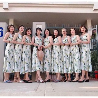 Váy 2 dây maxi dứa