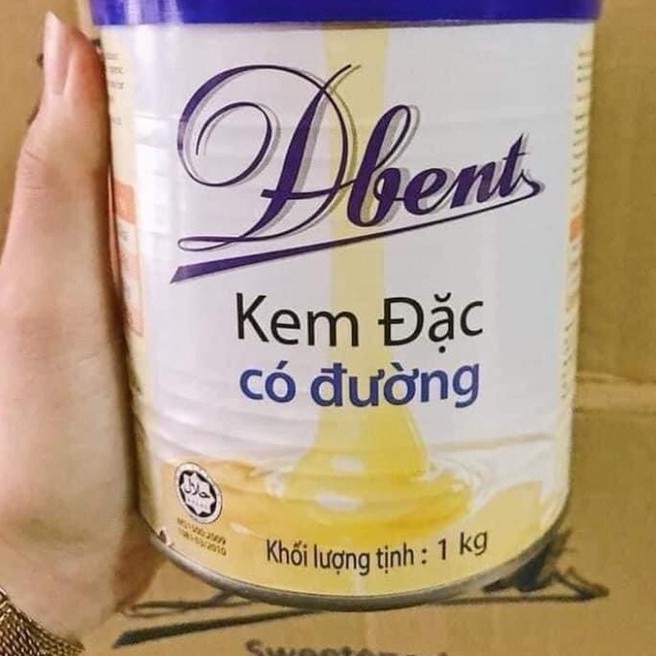 Sữa Đặc Dbent 1kg (Kem Đặc Có Đường Dbent 1kg) dùng để pha cafe, xay sinh tố, làm bánh plan, làm sữa chua