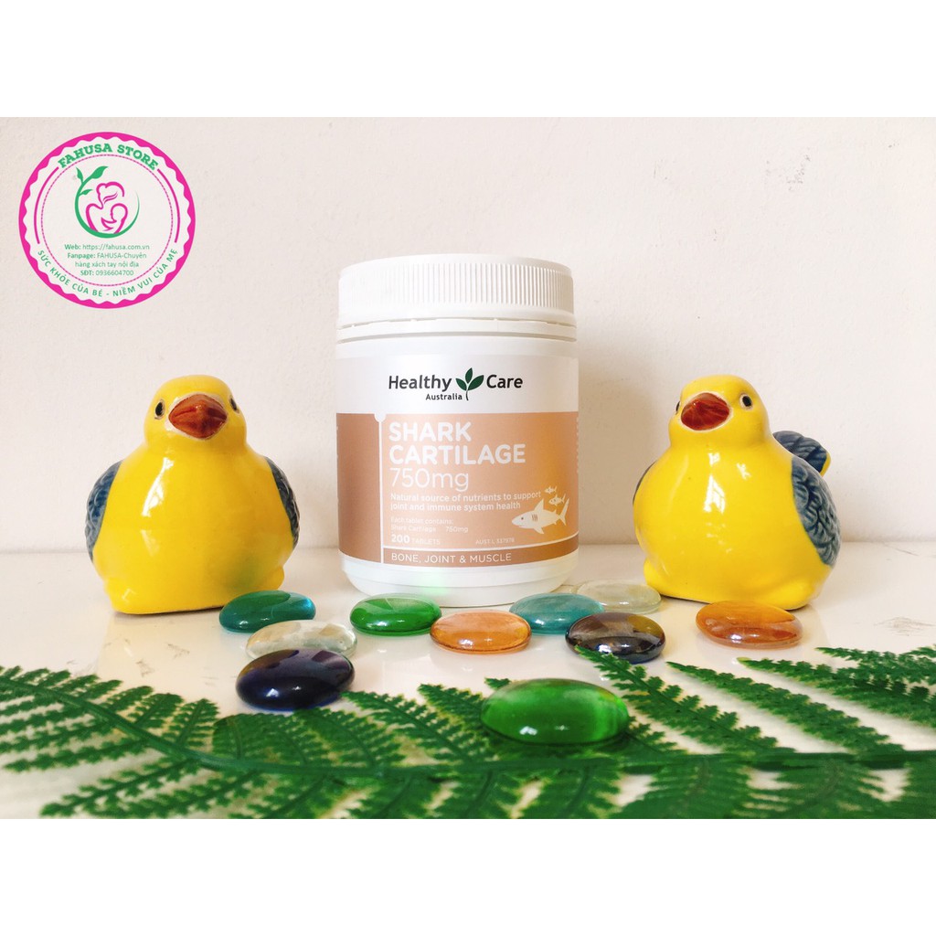 SỤN VI CÁ MẬP HEALTHY CARE SHARK CARTILAGE 750MG 200 VIÊN CỦA ÚC DATE 04/2023